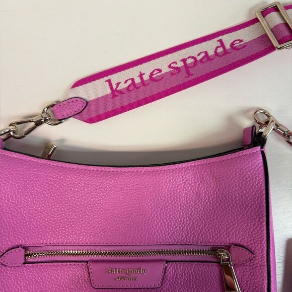 Kate Spade Pink Hudson Crossbody and Matching Bi-fold Wallet Pebbled Leather - Picture 3 of 14